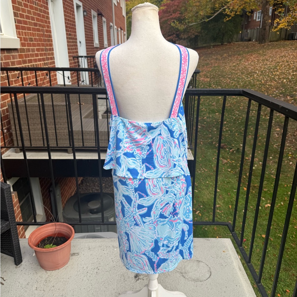 Lilly Pulitzer Bay Blue Into The Deep Engineered Shay Dress Size XL Resortwear - Picture 4 of 10